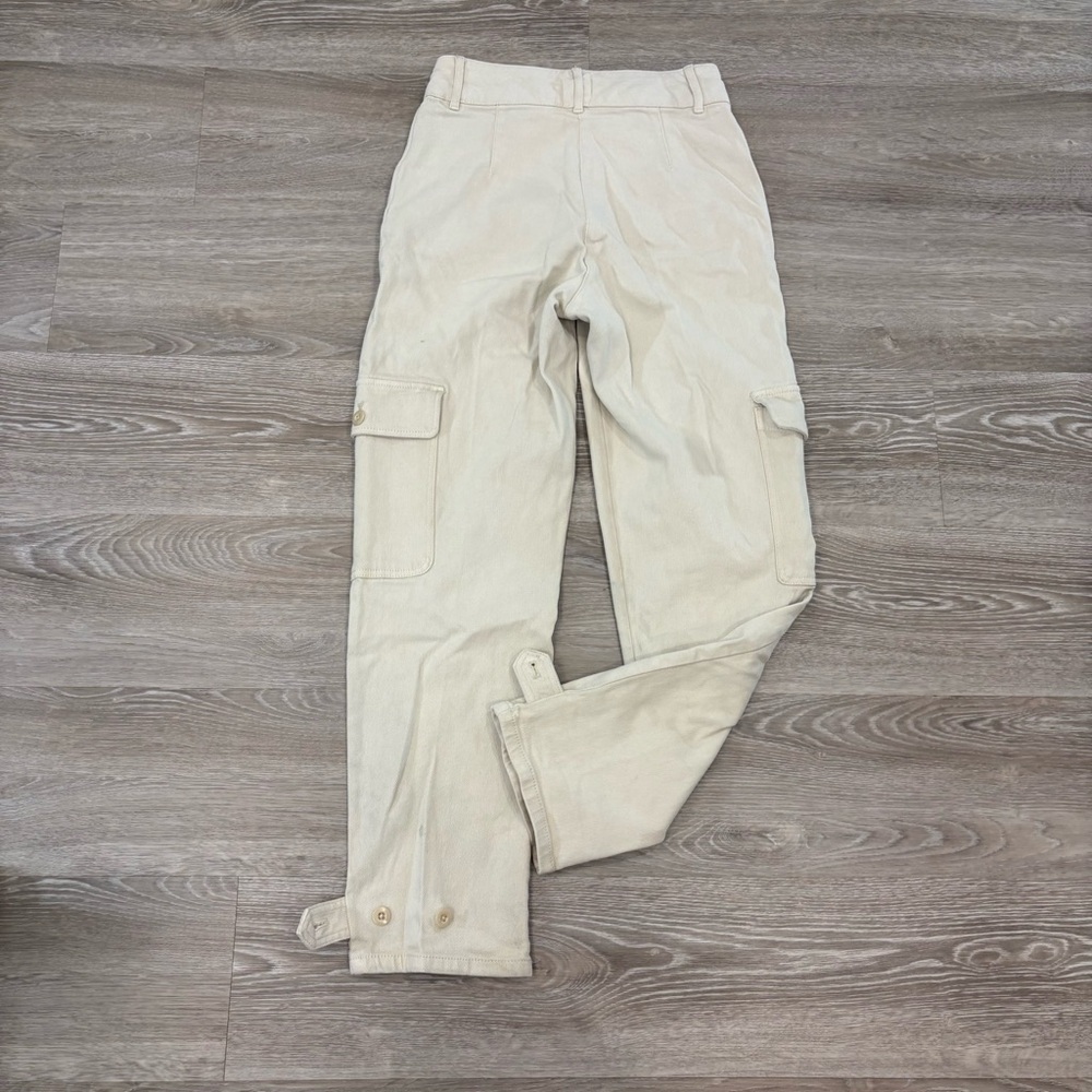Aritzia Wilfred Denim Stretchy Beige Cargo Pants sz 4 - Picture 3 of 10